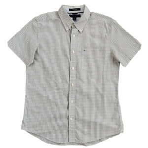TOMMY Hilfiger City Poplin Gray Plaid Button-Up Shirt